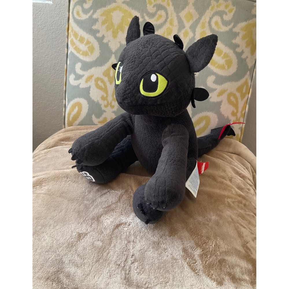 Build-A-Bear How to Train Your Dragon Toothless Plush Night Fury Red Tail Fin